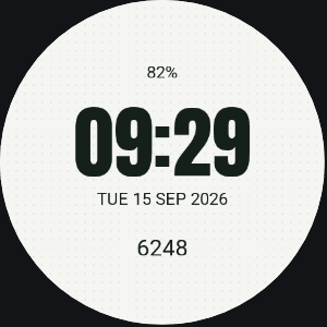 Simple watch face with sample data