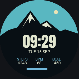 Summit watch face with sample data